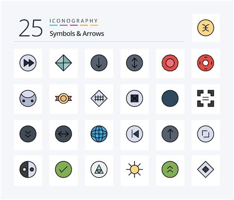 Premium Vector Symbols Arrows Line Filled Icon Pack Including Sign