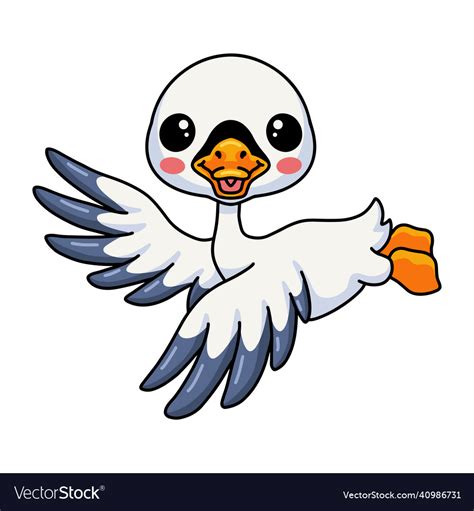 Cartoon Goose Flying