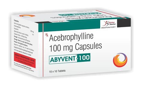 Abyvent 100 Acebrophylline 100mg Capsules Divine Savior Pvt Ltd Prescription At ₹ 75 Stripe