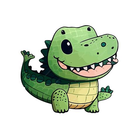 Premium Vector Cute Alligator Cartoon Style