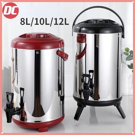 Milk Tea Bucket BIG Capacity Tea Barrel Water Jug Stainless Thermos Jug