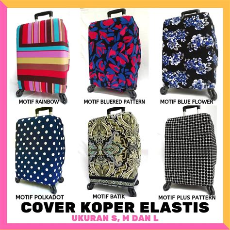 Jual ASLI100 Cover Koper Sarung Koper Elastis Luggage Cover Motif