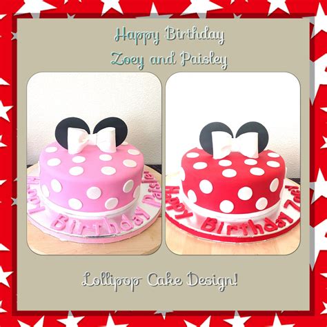 Minnie Mouse Twins Birthday Cakes Twin Birthday Twin Birthday Cakes