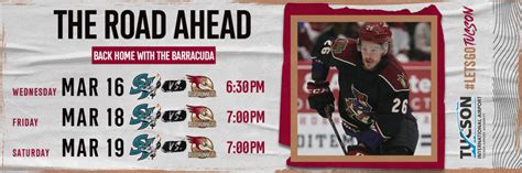 Tucson Roadrunners Road Ahead Back Home With The Barracuda