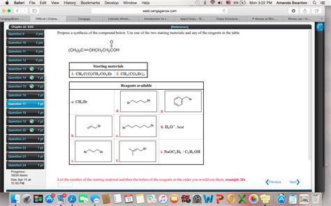 Solved Propose A Synthesis Of The Compound Below Use One Of Chegg