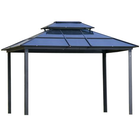 Myhomekeepers 12 Ft W X 10 Ft D Steel Patio Gazebo Wayfair