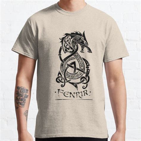 Black Fenrir Wolf By Celthammerclub Classic T Shirts T Shirt Wolf