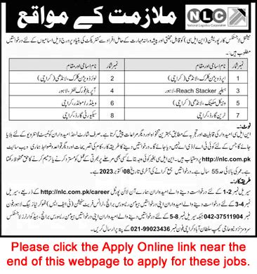 NLC Jobs September 2023 Apply Online National Logistics Cell Latest In