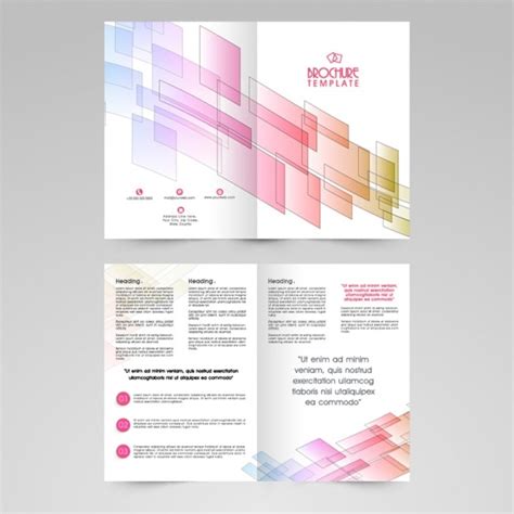 Premium Vector | Brochure template with geometric forms in pastel colors