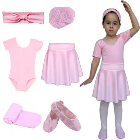 Kit Ballet Infantil Pe As Faixa Rede Collant Saia De C S