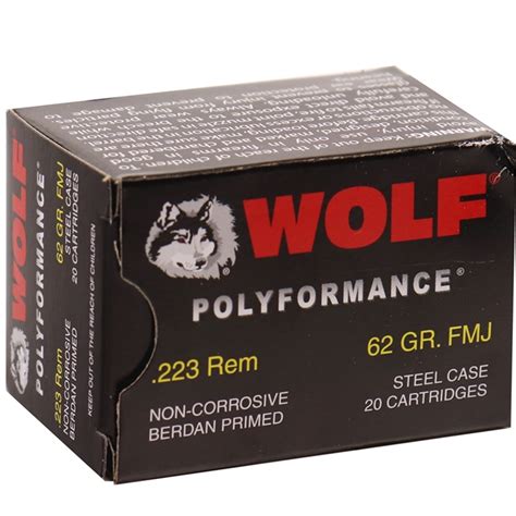 Wolf Polyformance 223 Remington Ammo 62 Gr Fmj Steel Case Ammo Deals