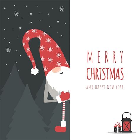 Premium Vector Christmas Gnome Greeting