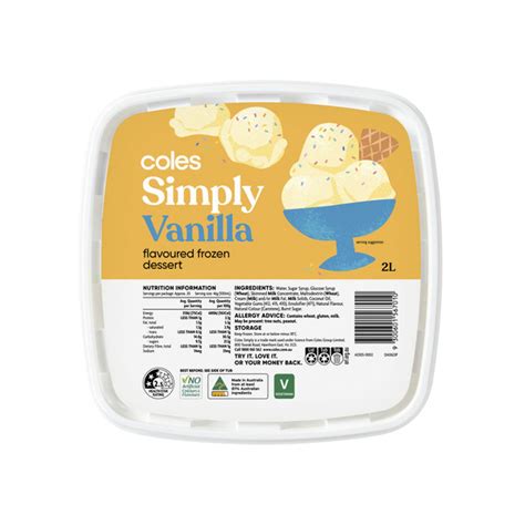 Calories In Coles Vanilla Ice Cream Tub Calcount