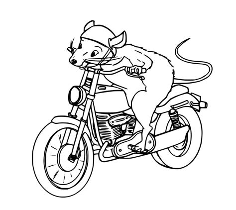 Eine Maus Auf Einem Motorrad Zum Ausmalen Kostenlos Malvorlagen Und