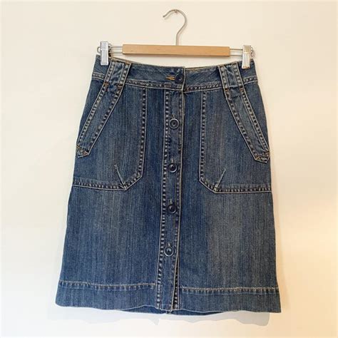 Gorman Organic Cotton Denim Skirt Size 26 With Depop