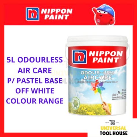 5L NIPPON PAINT OFF WHITE P PASTEL BASE Odourless Air Care Cat Tak