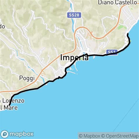 Diano Marina San Lorenzo Al Mare Mappa Percorso Ciclabile Bici