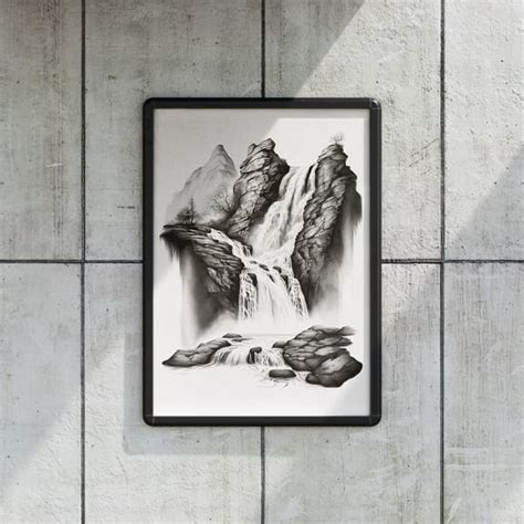 Cascade Waterfall - Downloadable and Printable Digital paint - Inspire Uplift