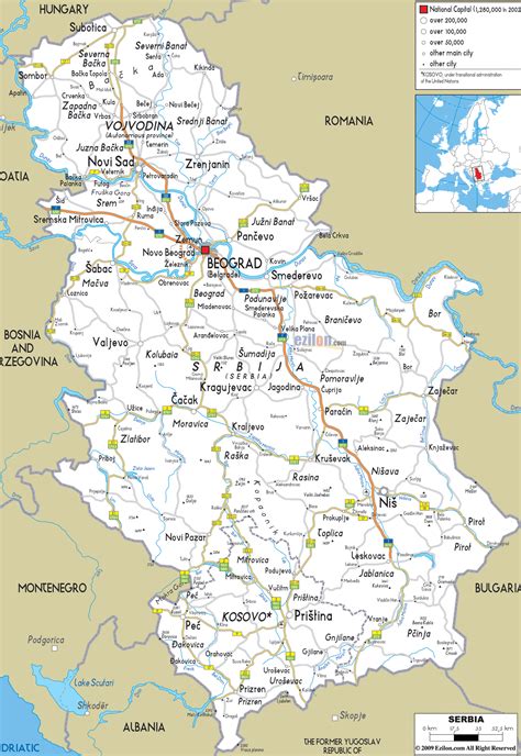 Maps of Serbia | Detailed map of Serbia in English | Tourist map of ...