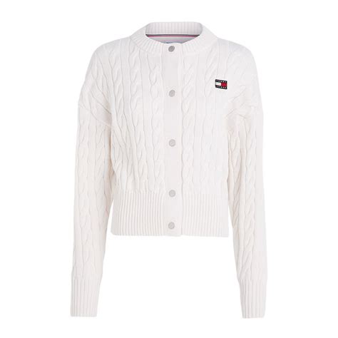 Áo Cardigan Nữ Tommy Hilfiger Cable Knit Badge Relaxed Cardigan