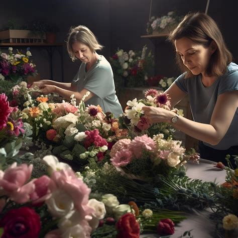 Florista Fazendo Um Buqu De Flores Em Uma Loja De Flores Foto Gr Tis