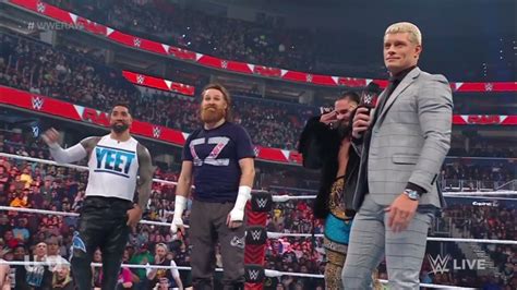 The Judgment Day Confronts Cody Rhodes Seth Rollins Jey Uso And Sami