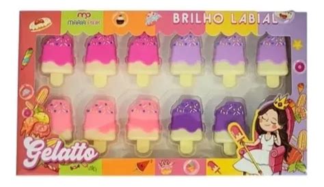 Brilho Labial Gelatto Picolé Maria Pink Caixa 12 Peças