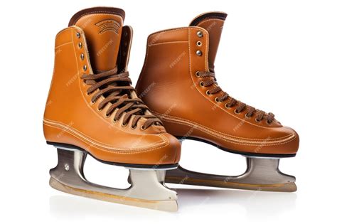 Premium Photo Pair Of Professional Figure Ice Skates Leaning Close Up