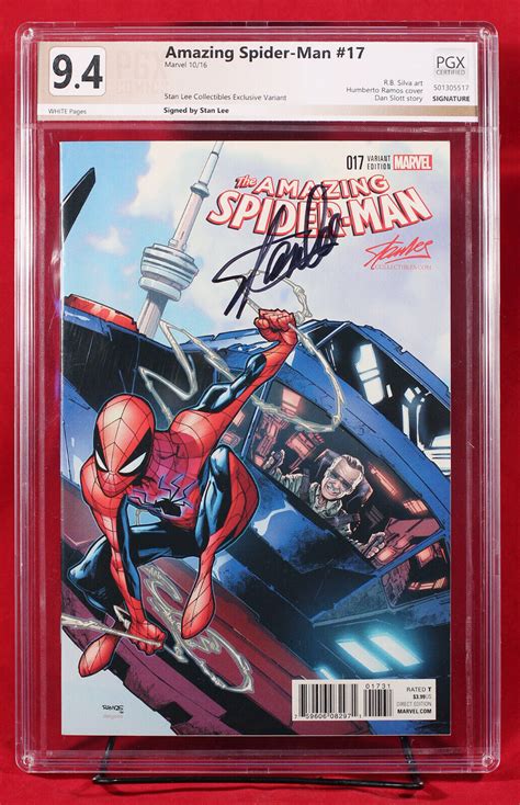 Amazing Spider Man Pgx Nm Near Mint Lee Variant Signed By Stan