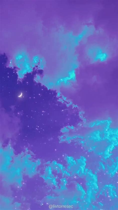 Live Wallpaper Moon Night Stars Purple Tiktok By Livtorresec