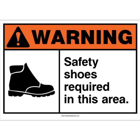 Ansi Warning Safety Shoes Required In This Area Visual Workplace Inc