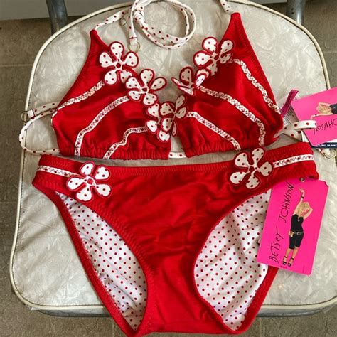 Swim Betsey Johnson Cherry Bikini Nwt Xsl S Pinup Poshmark