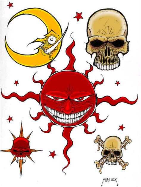 Tattoo Flash Set Painted By Demongrinder On Deviantart