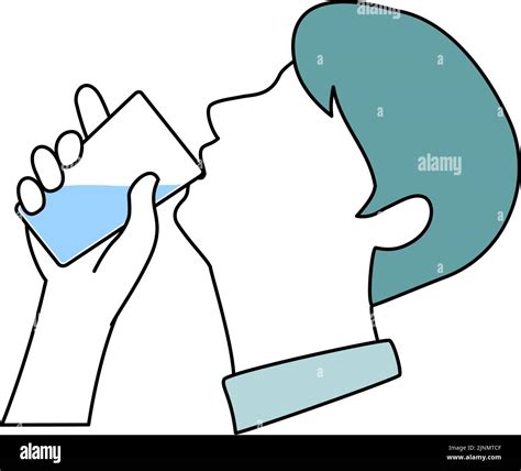 Profile Of A Man Drinking Water Stock Vector Image Art Alamy