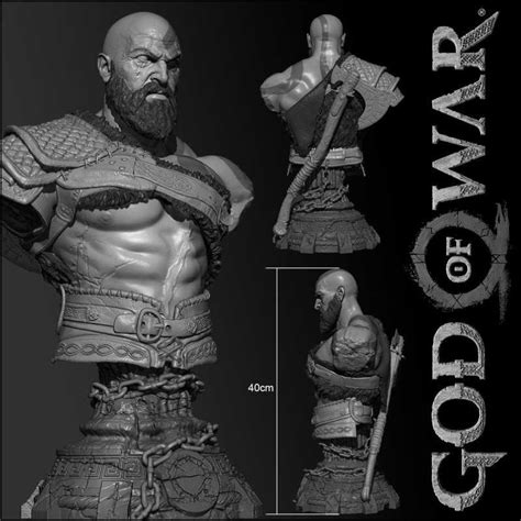 Kratos Bust Stl 3d Print Files