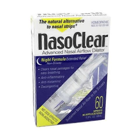 NasoClear Advanced Nasal Airflow Dilator Night Formula 60 Sprays 0 3