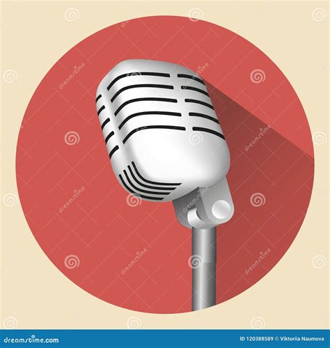 Retro Stage Microphone Silhouette Vector Illustration Cartoondealer