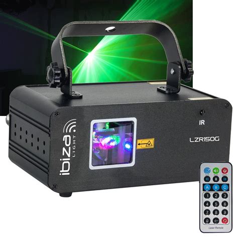 Jeu de lumière laser vert 150mw 9 canaux dmx IBIZA LIGHT