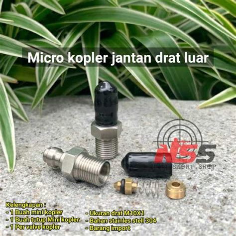 Mini Kopler Jantan Drat Luar Stainles Mini Kopler Jantan Micro