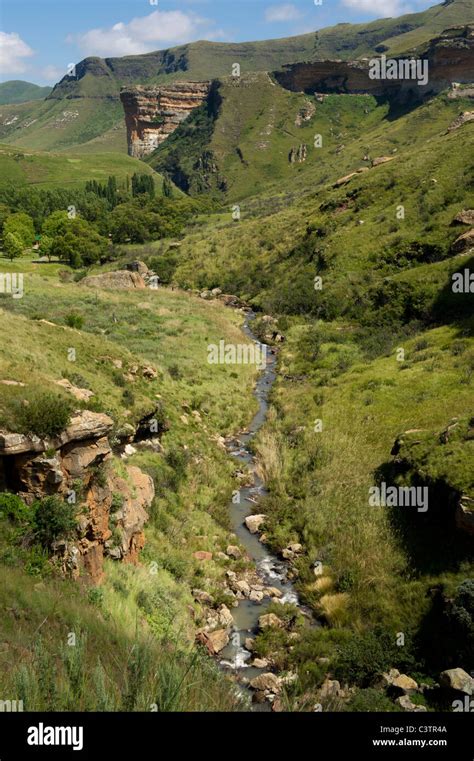 Scenery with Brandwag Buttress, Golden Gate Highlands National Park, South Africa Stock Photo ...