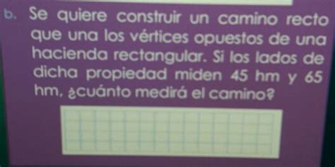 Solved B Se Quiere Construir Un Camino Recto Que Una Los V Rtices