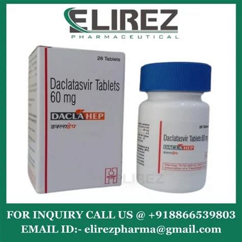 Daclatasvir 60 Mg Tablet DACLAHEP 60 MG At Rs 5590 Bottle