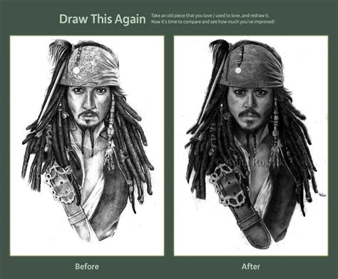 Draw this again challenge: Jack Sparrow WiP by Red-Szajn on DeviantArt