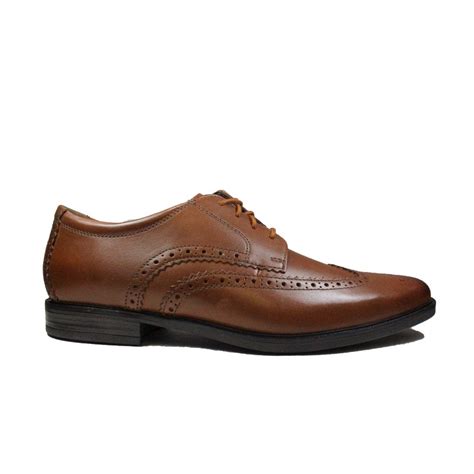 Clarks Howard Wing Dark Tan Leather Mens Lace Up Shoes Mens From