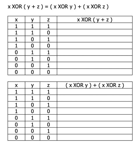 Solved X Xor Y Z X Xor Y X Xor Z 0