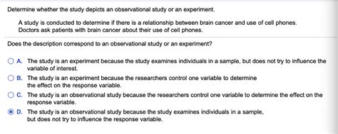 Solved Determine Whether The Study Depicts An Observational Chegg