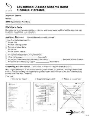 Fillable Online Educational Access Scheme Eas Fax Email Print Pdffiller