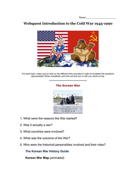 Cold War Webquest PDF