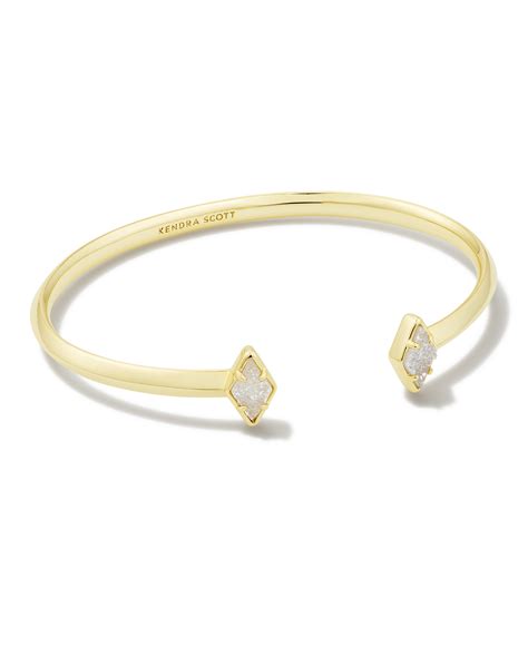 Kinsley Gold Cuff Bracelet In Iridescent Drusy Kendra Scott