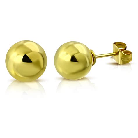 Clous D Oreille Plaqu Or Jaune K Boule Mm Zoqm